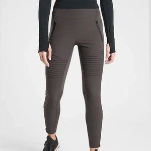 Athleta Moto Tights (Olive / Cargo) - Like New, Size 4